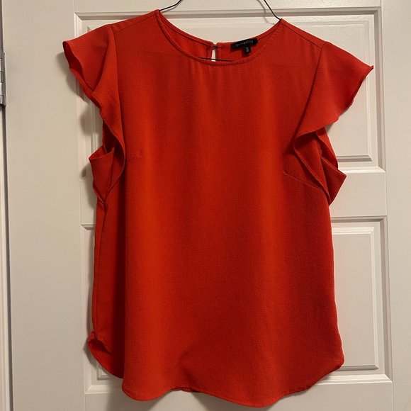 Dynamite Flutter Sleeve Blouse - Red - Picture 1 of 4